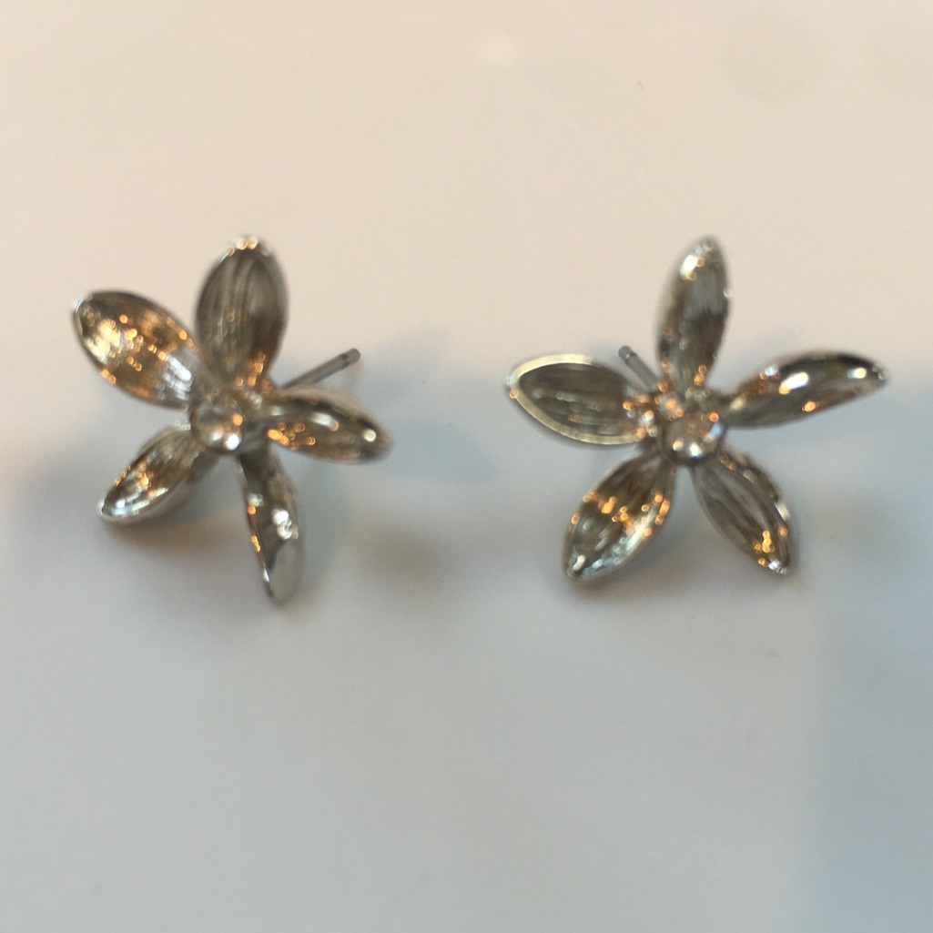 Silver Color Flower Studs